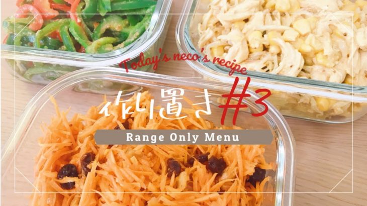 【作り置き#3】レンジだけで作れる簡単！栄養満点！野菜レシピを3品紹介♪