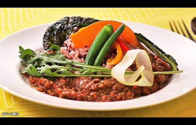 お野菜たっぷり！ひき肉カレープレートPlenty of vegetables! Minced  meat curry plate (1)【うるおいレシピ】
