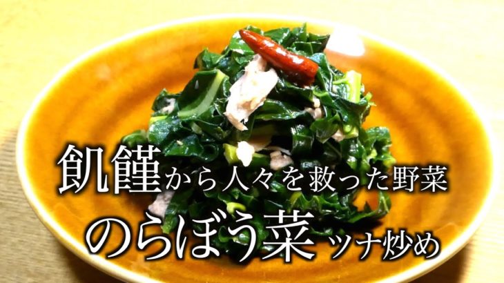 野菜炒め レシピ　のらぼう菜ツナ炒め　伝統野菜を食べる　Stir-fried labou green tuna Eat traditional vegetables