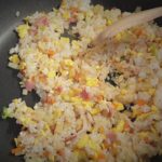 ベーコンと野菜入りのチャーハン：作り方：簡単レシピ