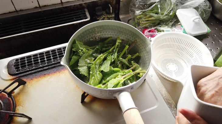 菜の花レシピ／菜の花の瞬間蒸し野菜の作り方／ばあちゃんの料理教室