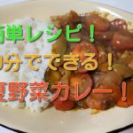 簡単レシピ！夏野菜カレー ！フライパン1枚10分調理