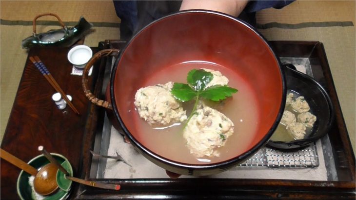あじ つみれ汁-Horse mackerel surimi soup-Japanese food【江戸長火鉢　84杯目】