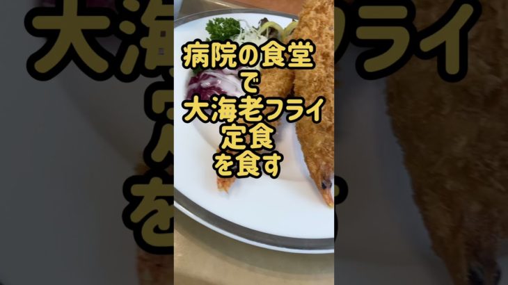 【大海老フライ】病院の食堂で大海老フライ定食を食す！ #Shorts ランチ 昼食 エビフライ ハンバーグ ステーキ ラーメン カレー うどん Fried Big Shrimp Great Japan