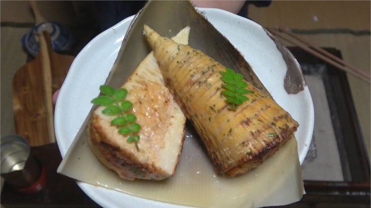 筍と鶏のつけ焼き-Grilled bambooshoot with chicken-Japanese food【江戸長火鉢　119杯目】