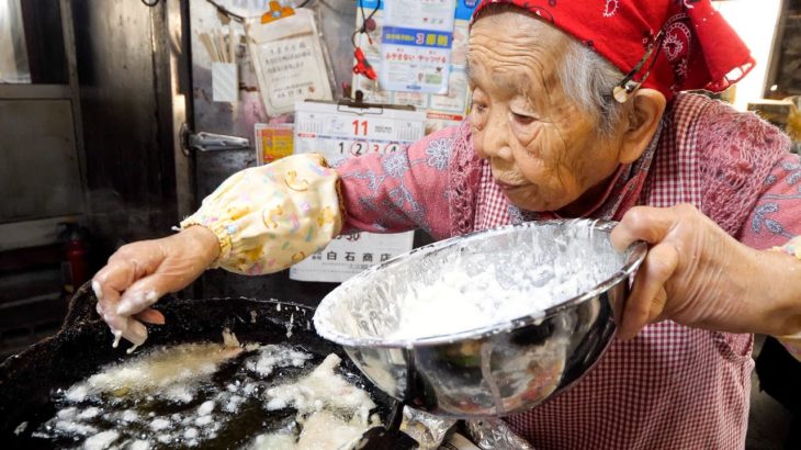岡山）誰よりも働く８７歳スーパーおばあちゃん！！神様に選ばれた天ぷら名人が営むうどん屋さん丨Japanese Tempura Udon Noodles