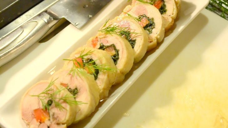 オードブルやお節を飾るメインレシピ、鶏の野菜巻きの作り方　　How to make chicken vegetable roll