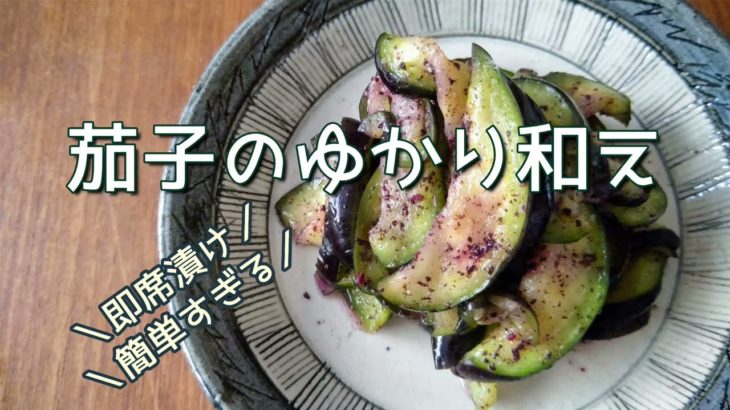 【簡単・即席漬け】茄子のゆかり和え 夏野菜レシピ