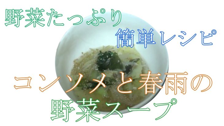 【お手軽レシピ】ミックスもやしを使った簡単レシピ！　手早く野菜たっぷり食べれるコンソメ春雨スープ！！　薄味だけどとってもおいしい＾＾ｂ　毎日飲んでも飽きないスープだよ！