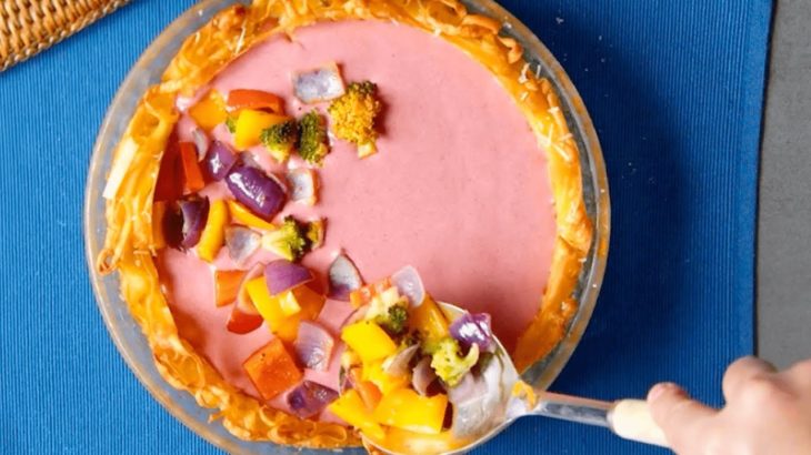 スパゲッティパイのレシピは簡単で野菜たっぷりベジタリアン