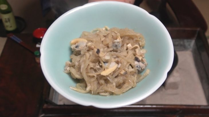 むきみ切り干し（おかず番付）-Stewed clams and dried daikon radish-【Japanese food 江戸長火鉢】