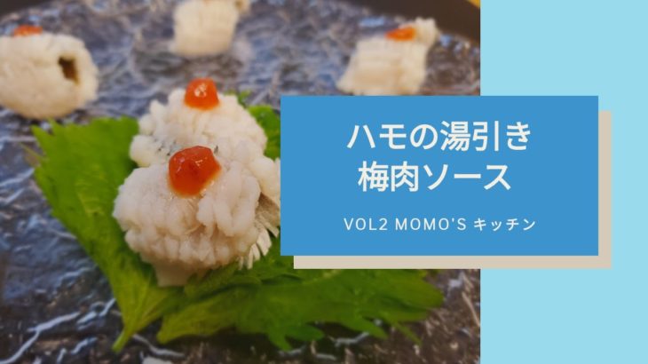 夏にオススメ鱧の湯引き　梅肉ソース　/　Yubiki Hamo with Plum Sauce