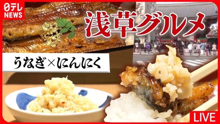 【浅草グルメまとめ】 夏の風物詩「極上うな重」 / とろける肉にこだわりのタレ、浅草の老舗すき焼き店 / 隠れ家続出、大人の奥浅草 など（日テレニュース LIVE）