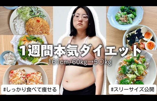 【1週間の食事記録】161cm60kg女、-25kg痩せたレシピを真似して食べたら体重は何キロ落ちる？【スリーサイズ公開/ねこくらりえ/あすけん記録】