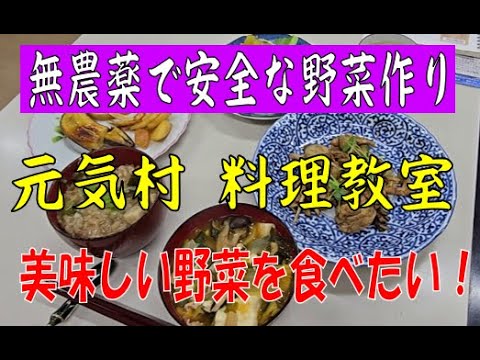 無農薬で安全な野菜作り【元気村　料理教室】　美味しい野菜を食べたい！