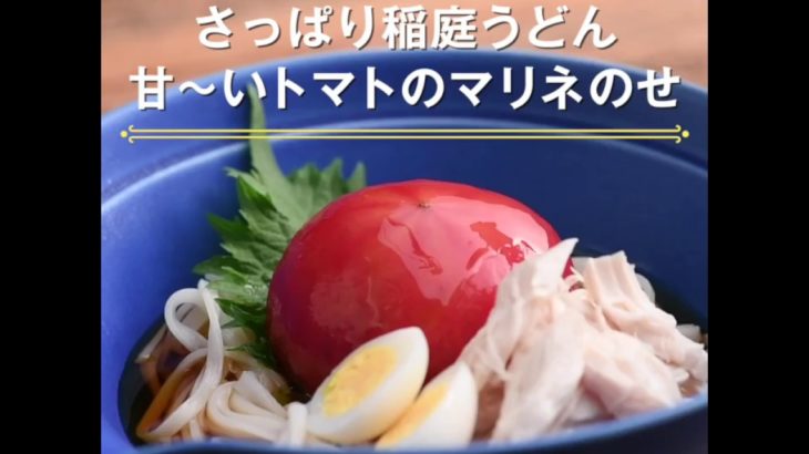 さっぱり稲庭うどん　甘～いトマトのマリネのせ