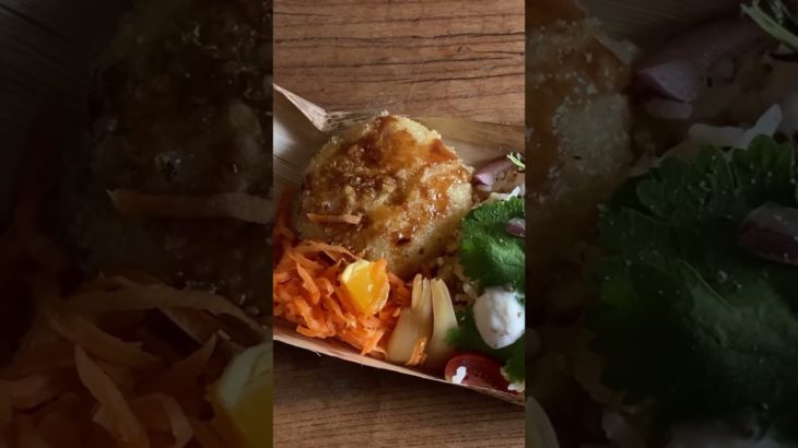 竹の皮で包む「お山のビリヤニ」弁当作りました。